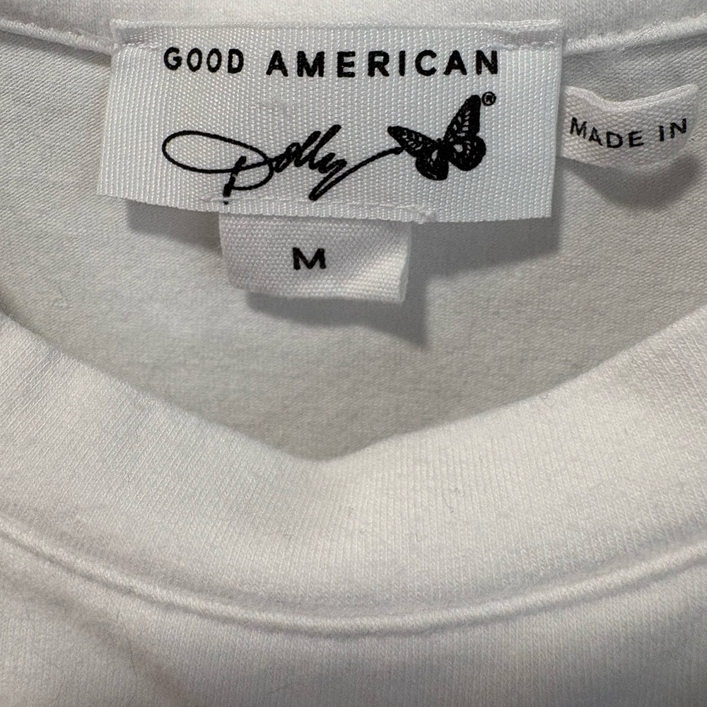 Good American White Tee with Dolly Red Lettering - Picture 3 of 3
